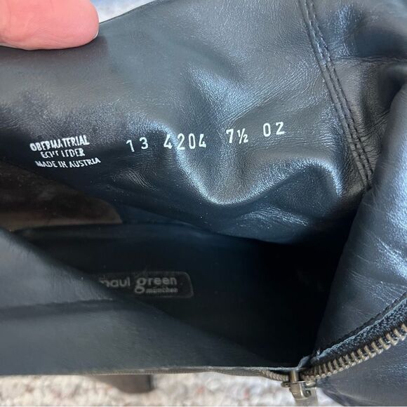 Paul Green black leather high heel booties - Picture 6 of 11